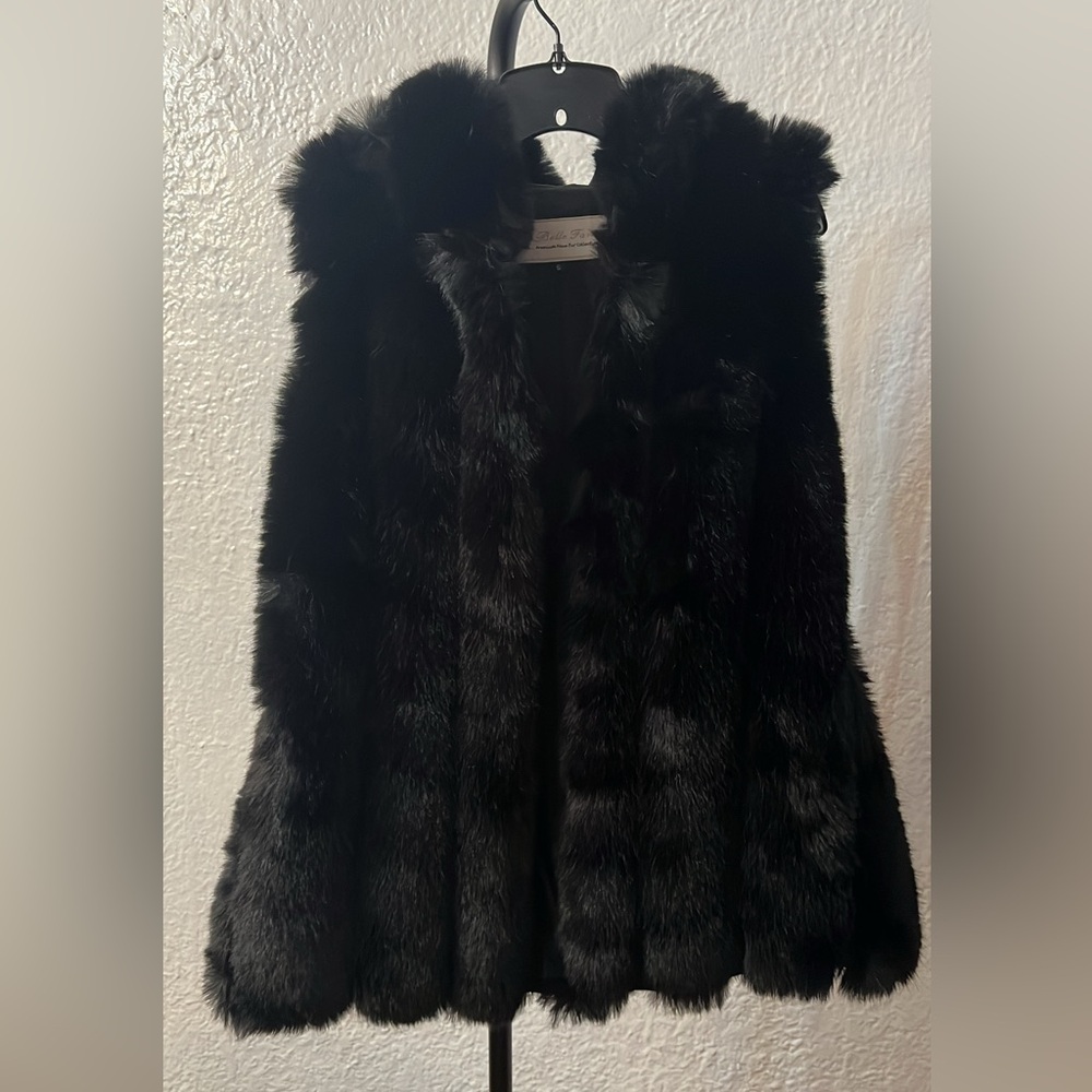 Belle Fare Black Faux Fur Coat